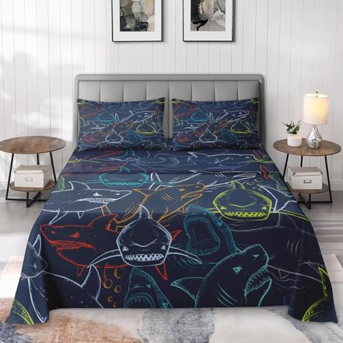 Pamnest King Size Bed Sheet Set with Ocean Design