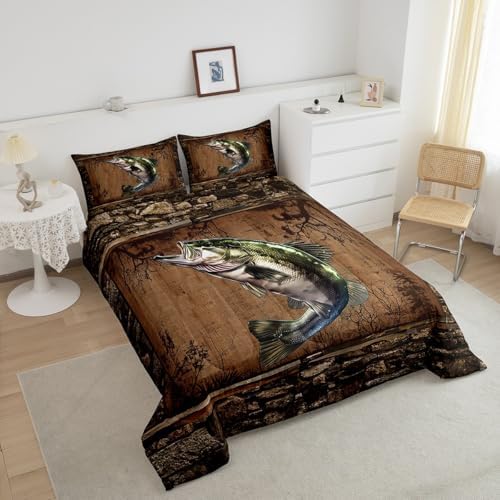 Feelyou King Size Fish Comforter Set 3Pcs