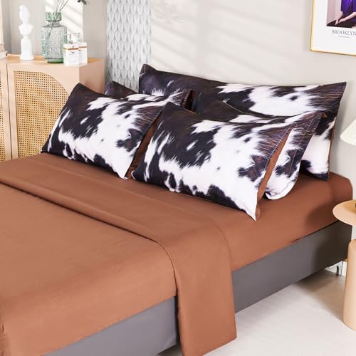 SUCSES 8-Piece Cal King Comforter Set with Cow Fur Print 1