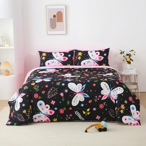 Jameswish Kids Butterfly Comforter Set