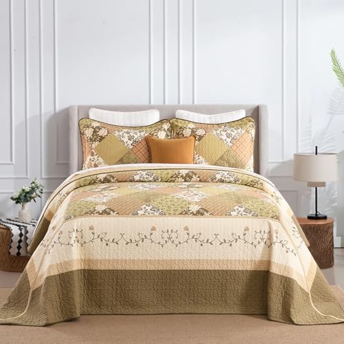 SahSahCasa 120x120 Oversized Cal King Bedspread Set