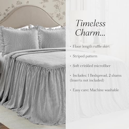 Lush Decor Ticking Stripe Bedspread 3 Piece Set