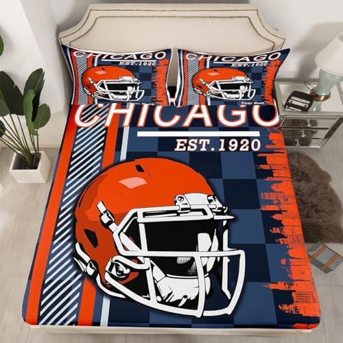 Custom Name Football City Fitted Sheet Set Twin Size