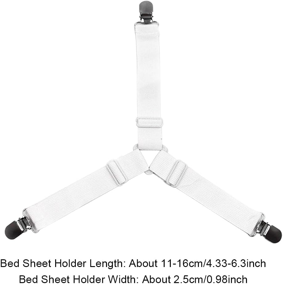 Saycker 4Pcs Sheet Straps with Metal Clips
