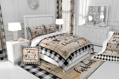 Erosebridal Happy Camping Queen Quilt Set