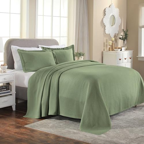 Superior Oversized Bedspread Set Diamond Solitaire Design Twin Sage