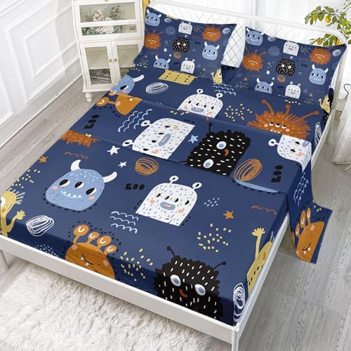 Smell Sunshine Monsters Sheets Set 4Pcs for Kids
