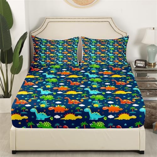 Feelyou Kids Dinosaur Bed Sheet Set King Size