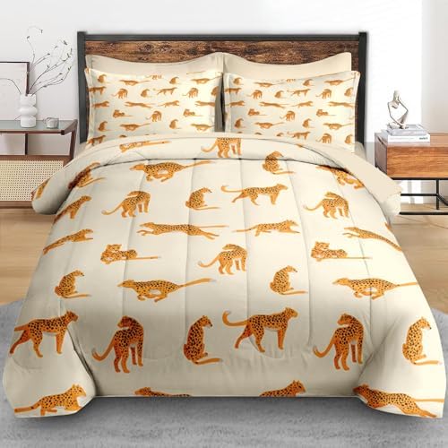 Pamnest Comforter Set Twin Size Cheetah Leopard
