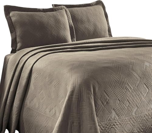 Superior 100 Cotton Geometric Bedspread Set Twin Charcoal