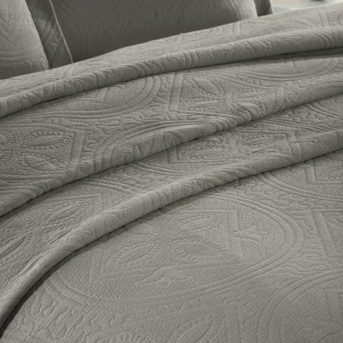 Superior 2 Piece Celtic Circles Cotton Bedspread Set - Twin Charcoal 1