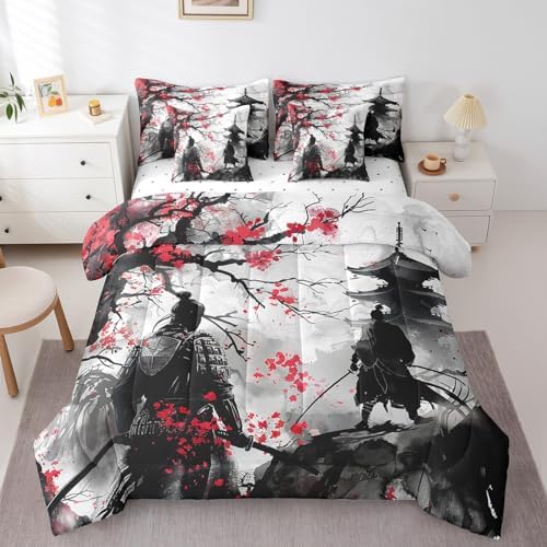 Feelyou Japanese Samurai King Size Comforter Set 7 Pieces