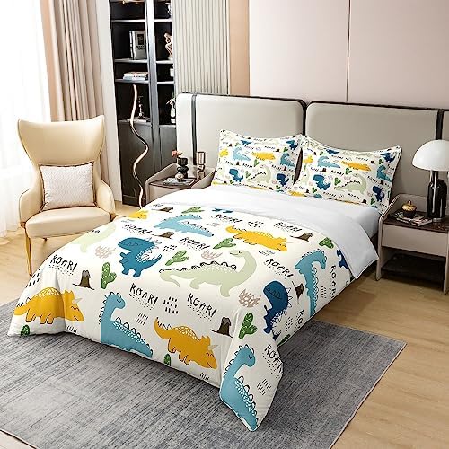 Jejeloiu Cute Cartoon Dinosaur Duvet Cover Set 1