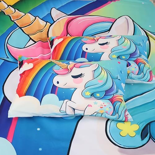 FUYEUN Unicorn Comforter Set Twin Size
