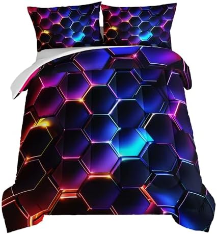 HOSIMA 3D Honeycomb Comforter Set for Boys 1