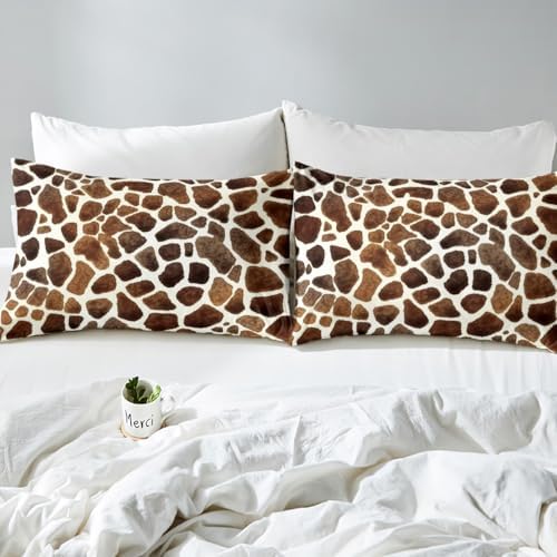 Feelyou Giraffe Print Sheet Set King Size 4Pcs 1