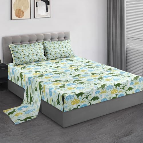 Pamnest Queen Size Dinosaur Bed Sheet Set