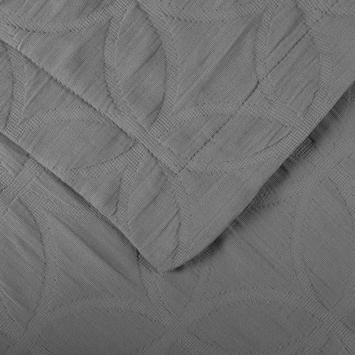 Superior Cotton Bedspread Set with Pillow Shams Grey King Size