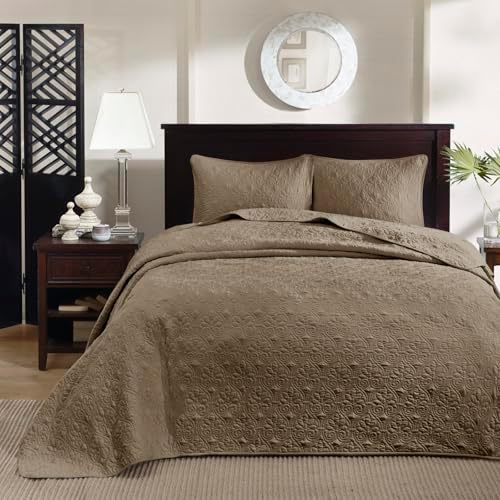 Madison Park Quebec Reversible Damask Bedspread Set King Size