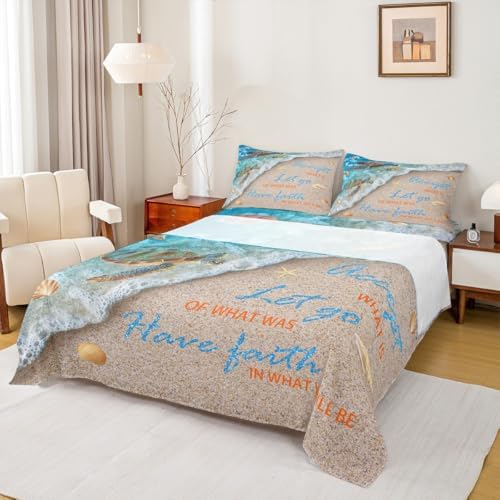 Castle Fairy Ocean Beach King Size 4Pcs Bed Sheet Set