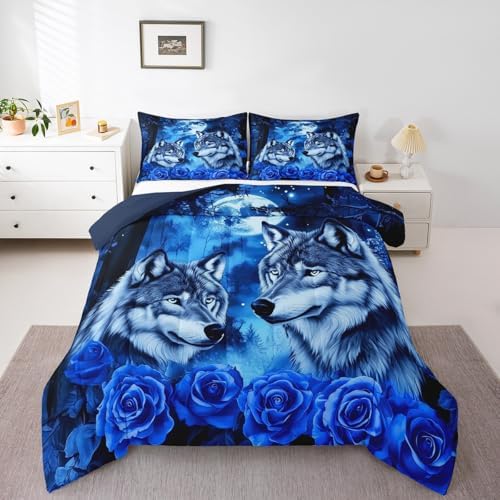 Erosebridal Wolf Couple King Size Bedding Set