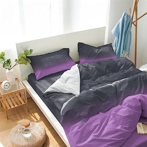 LooPoP 4PCS California King Duvet Set Purple Grey Ombre