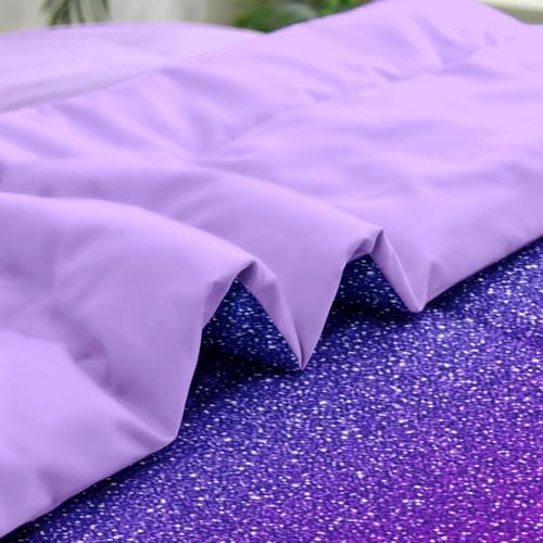 Pamnest Comforter Set Full Size Purple Glitter 7 Pcs