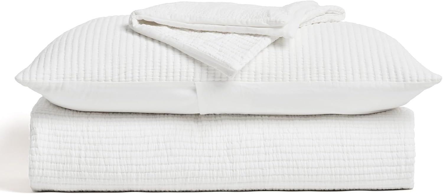 Evergracehome Cotton Bedspread Queen Set White