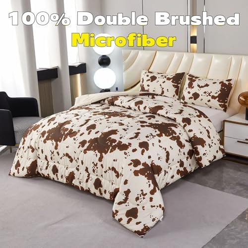 PERFEMET Cow Print King Size Comforter Set