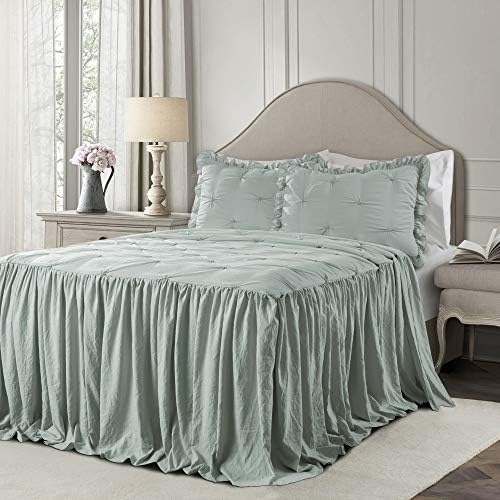 Lush Decor Ravello Ruffle Skirt Bedspread Set - King Blue