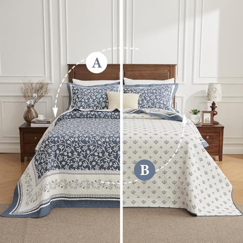 PANGUSHAN 102x120 Cotton Bedspread Set Reversible