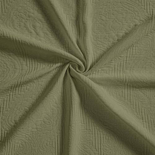Superior Cotton Bedspread Set 3-Piece Sage King