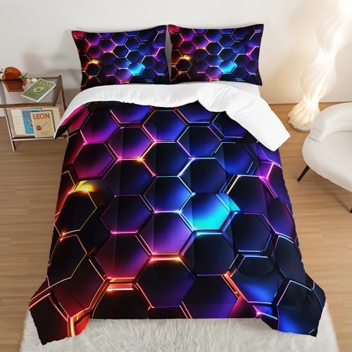 HOSIMA 3D Honeycomb Comforter Set for Boys 1