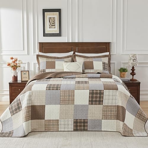 SahSahCasa 128x120 Cotton Oversized California King Bedspread Set