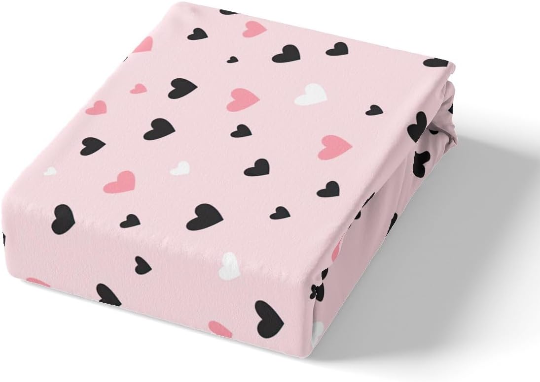 Feelyou Heart Bed Sheet Set King Size Kawaii Pink