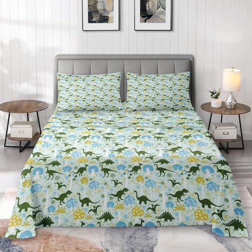 Pamnest Queen Size Dinosaur Bed Sheet Set