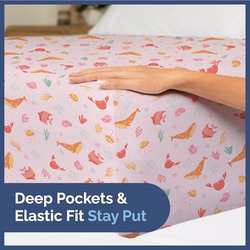 CGK Unlimited Kids Pink Fish Queen 4-Piece Sheet Set