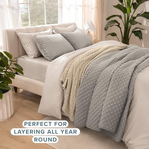Bare Home Coverlet Set - TwinTwin XL Light Grey