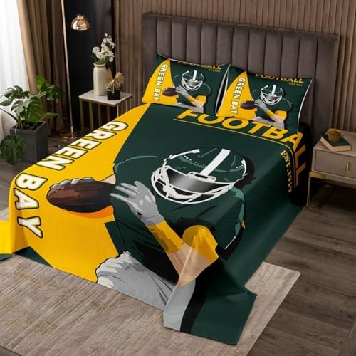 Feelyou Football Coverlet Set Queen Size 1