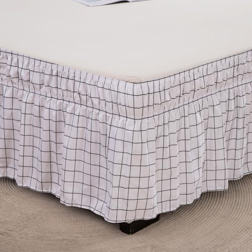 BESTORI Wrap Around Ruffled Bed Skirt Twin 39 x 75 15 Drop White