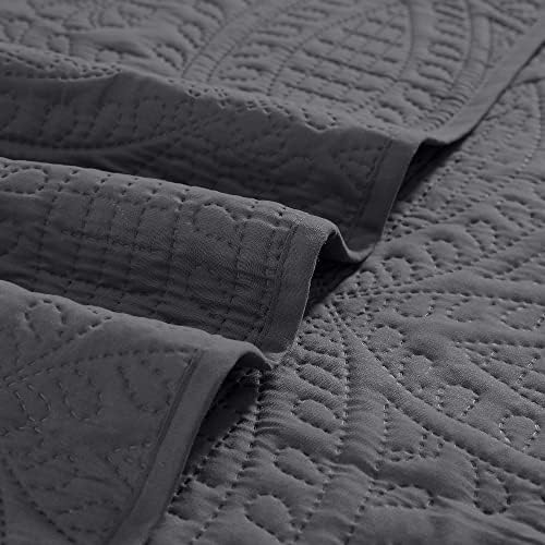 Mellanni King Bedspread Coverlet Set - Gray