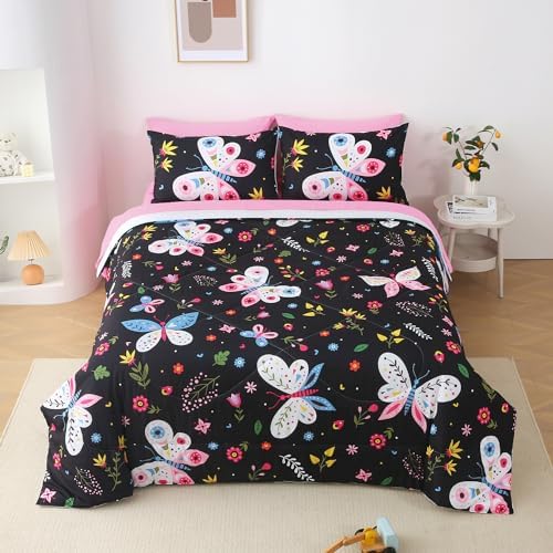Jameswish Kids Butterfly Comforter Set