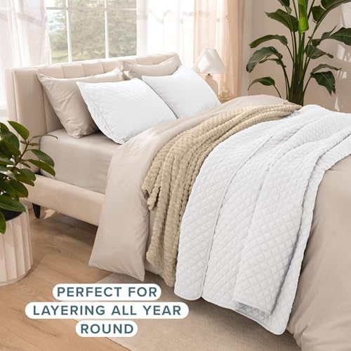 Bare Home Premium 3 Piece Quilt Set - King Size - White