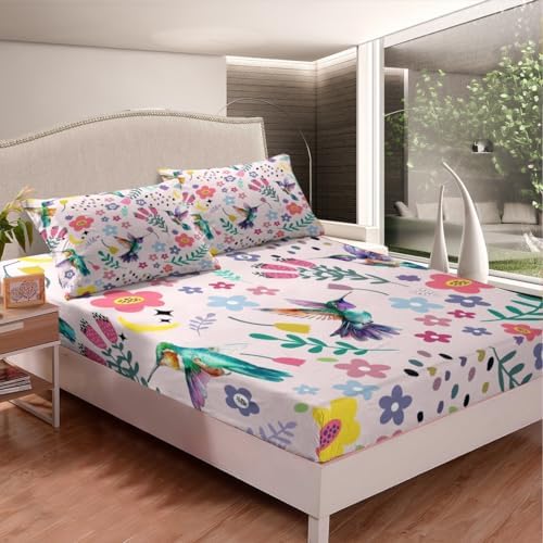 Erosebridal Hummingbird Sheet Set Queen Size