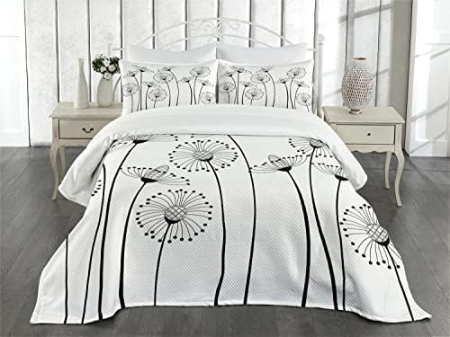 Ambesonne Black and White Bedspread Set with Shams