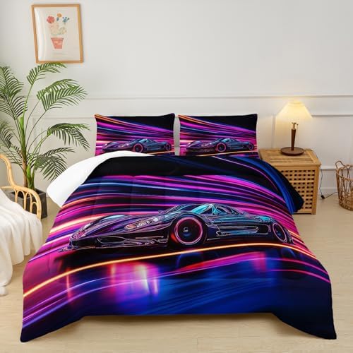 Racing Car Kids Comforter Set Queen Size