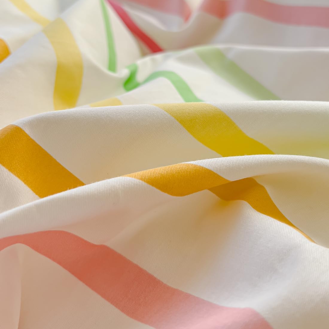 LIWHENHAO Rainbow Striped Duvet Cover Set Twin
