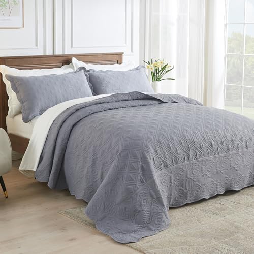 Suchbed California King Bedspread Set Grey 1