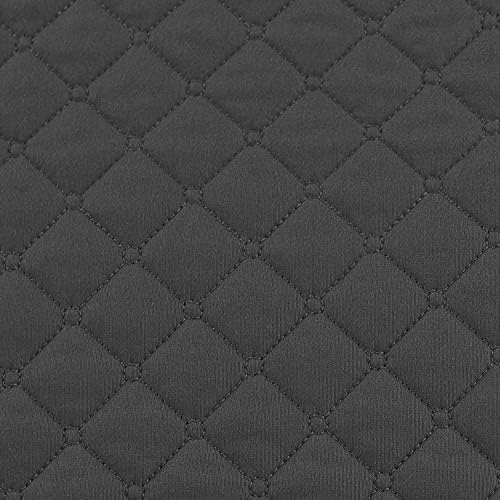 BASIC CHOICE Luxe Bedding 3-Piece Diamond Bedspread Coverlet Set FullQueen Black