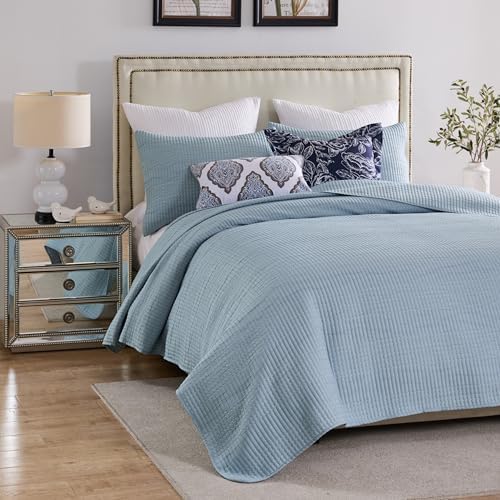 Greenland Home Textured Bedding Set 3-Piece KingCal King Cosmo Chambray